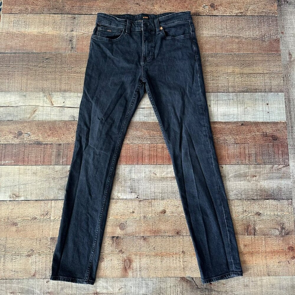 Hugo Boss Delaware Slim Fit Mens Black Denim Jeans 30x32